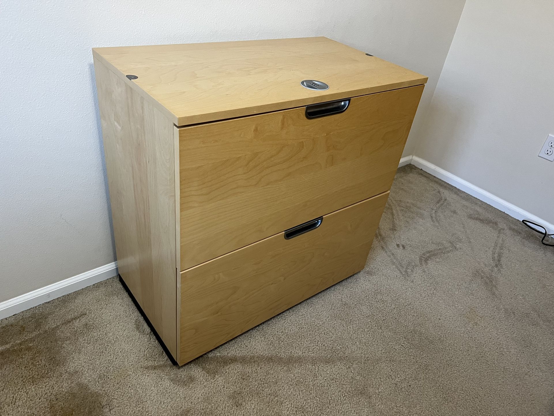 Ikea Galant 2-Drawer Lateral File Cabinet, Locking, White Oak