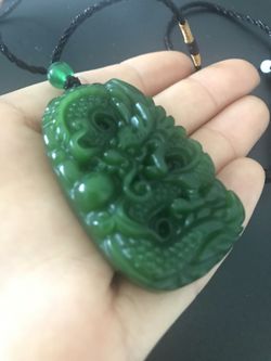 Jade Dragon Pendant Necklace