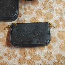 Louis Vuitton Black Empreinte Monogram Shoulder Bag with Coin Purse