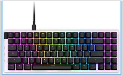 NZXT Function MiniTKL Wired Mechanical Gaming Keyboard - Mechanical Switches - Aluminum Top Plate - Low Profil Keycaps - RGB - Hot-Swappable - White