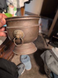 Vintage brass planter