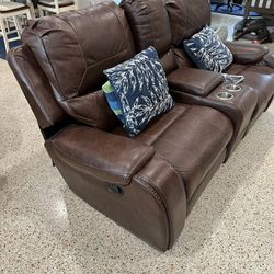 Love Seat Recliner With Power Outlets