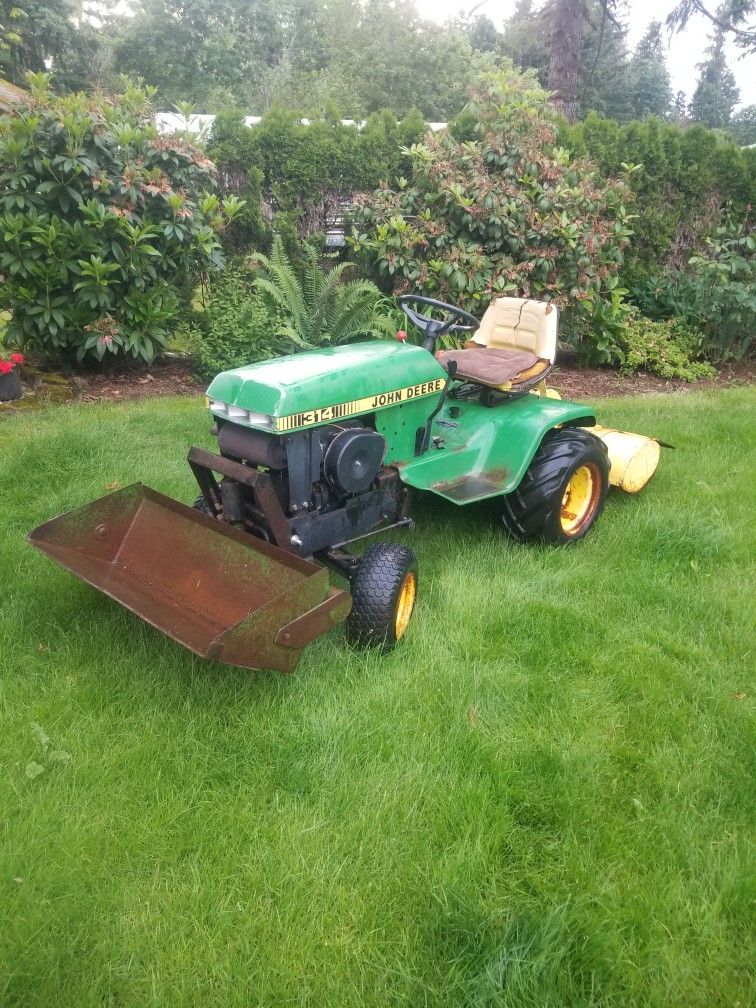 John deere 314 Garden tractor Rototiller loader