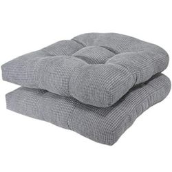 New Arlee Non-Skid Memory Foam Chair Pads, 2 Count (Pack of 1), Alloy Gray