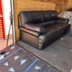 Black Leather Sofa $125  Will Deliver (small fee)