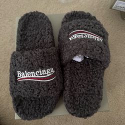Balenciaga Faux Fur Slides