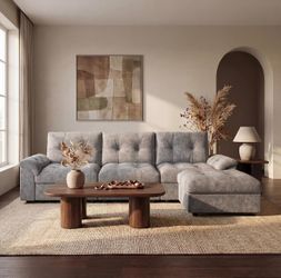 100% Brand New in box Gray Modular Sectional Couch Sofa with Storage, 3 Seater with Ottoman