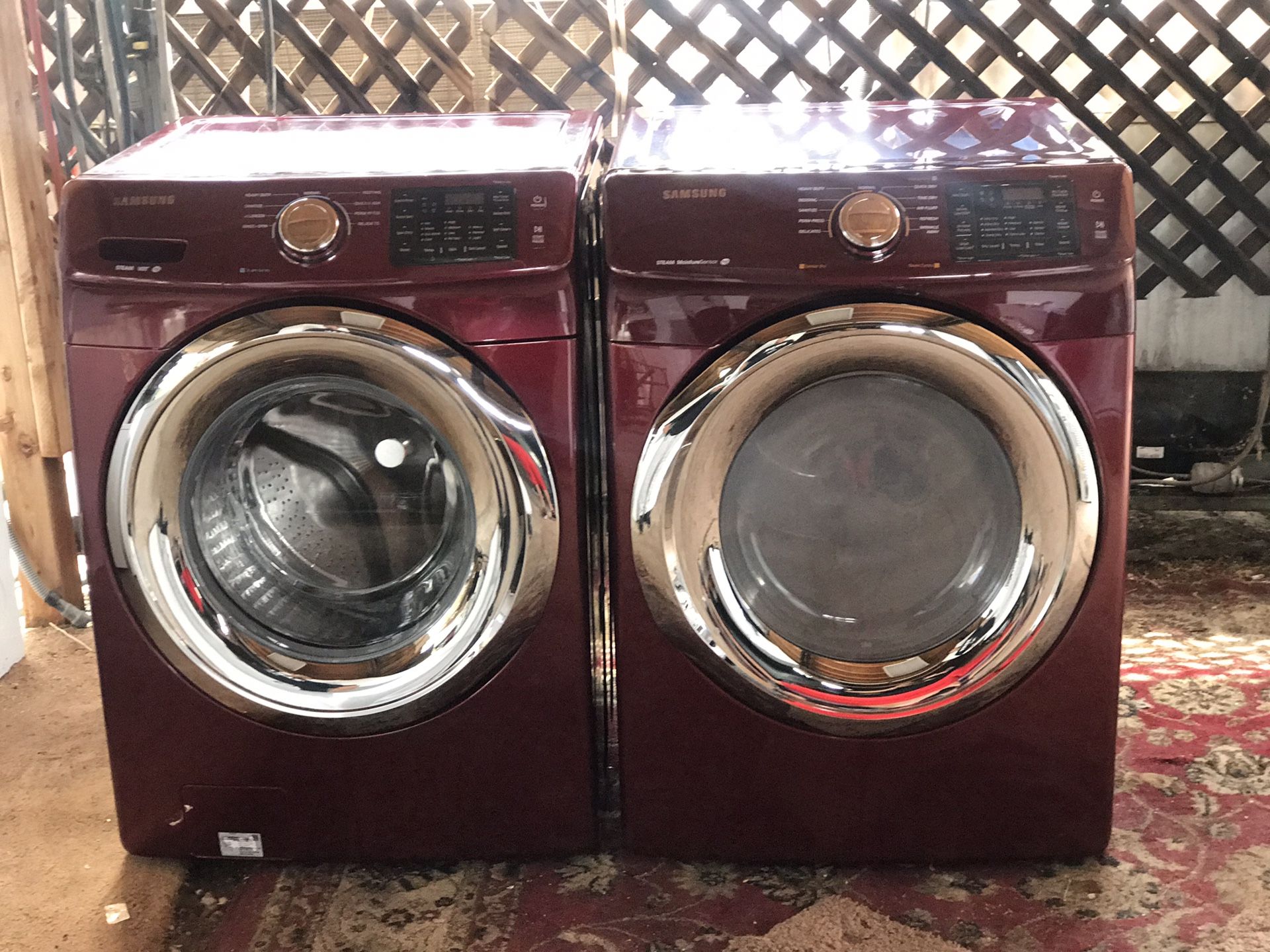 (Red) Samsung Washer & Dryer Set