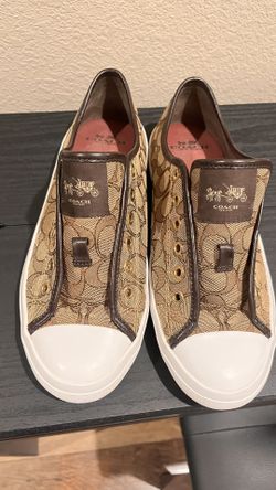 Coach Sneaker Slip On Tan Monogram Pattern