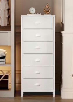 NEW IN BOX White 6-Drawer Tall Dresser