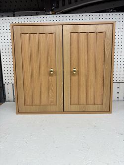 Oak Wood Two-Door Wall Cabinet