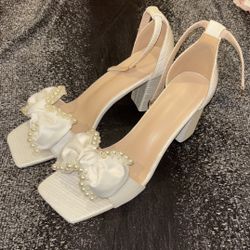 White Heels with Bows!
