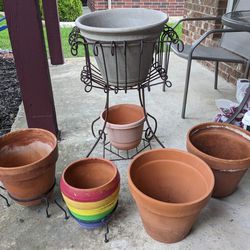 Pots, Vintage Plant Stand, Short Stands