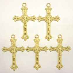 Gold Cross Charm Pendants 30pcs