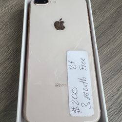 Apple iPhone 8 Plus unlocked for all carriers and overseas comes with three months unlimited. Everything included.