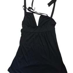 Contour black halter A-line dress, L. EUC.