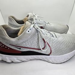 Nike React Infinity Run Flyknit 3 Shoes Men's 12 Grey Athletic Alabama Sneakers