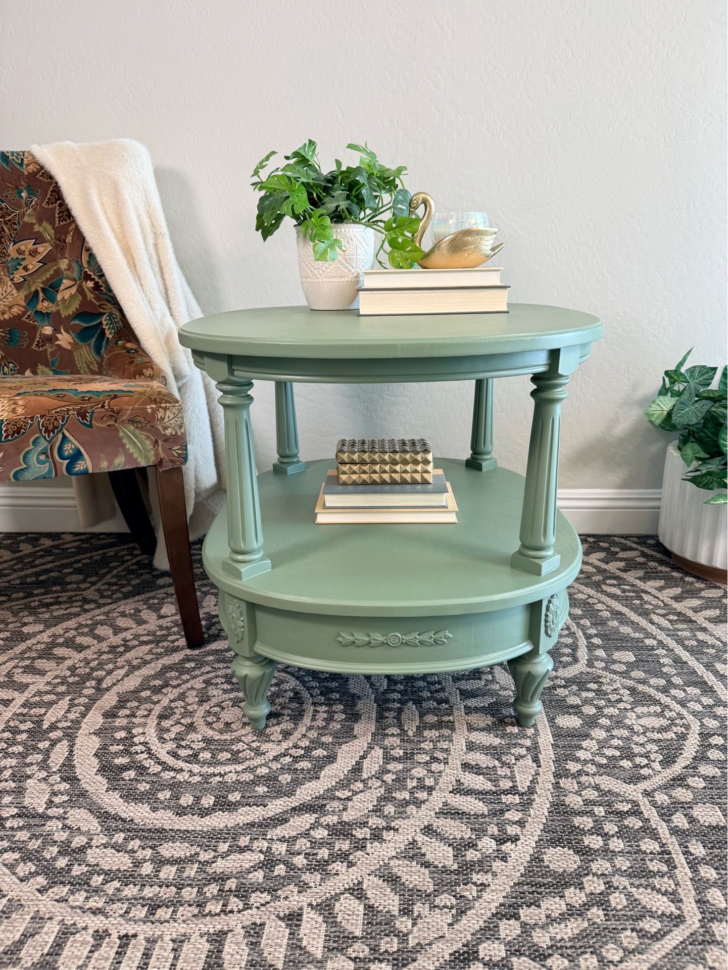 Vintage Oval End or Side Table