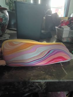 Multi Swirl Colored Zippered Bag