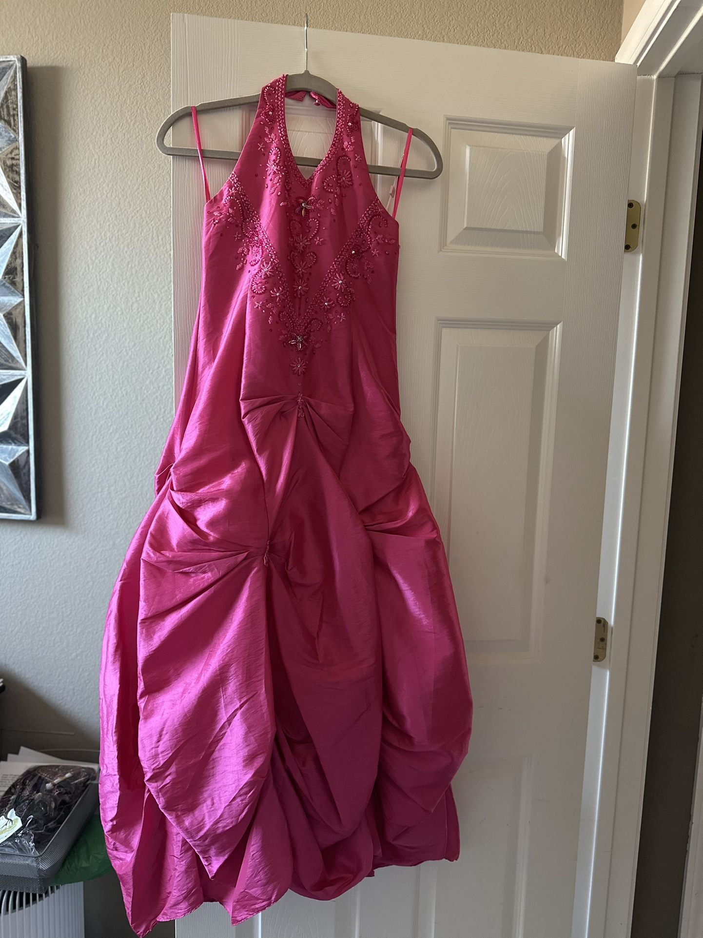 TipTop Special Occasion Girl Barbie Pink Halter Neck Dress - Size 12