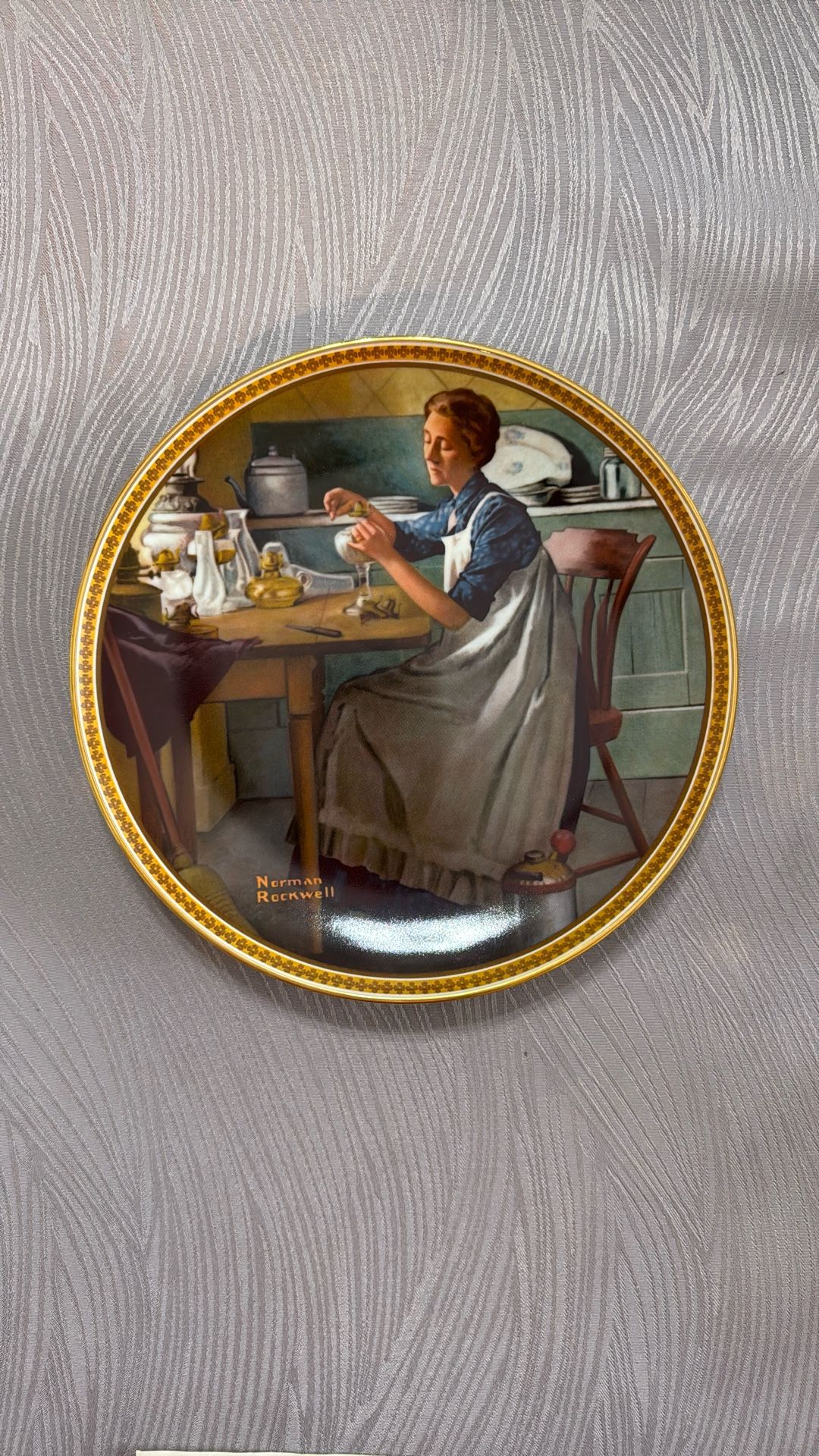 Norman Rockwell Working In The Kitchen With Certificate