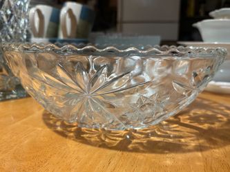 Clear Glass Bowl with Star Pattern