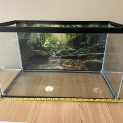 Gently Used Aquarium With Background 