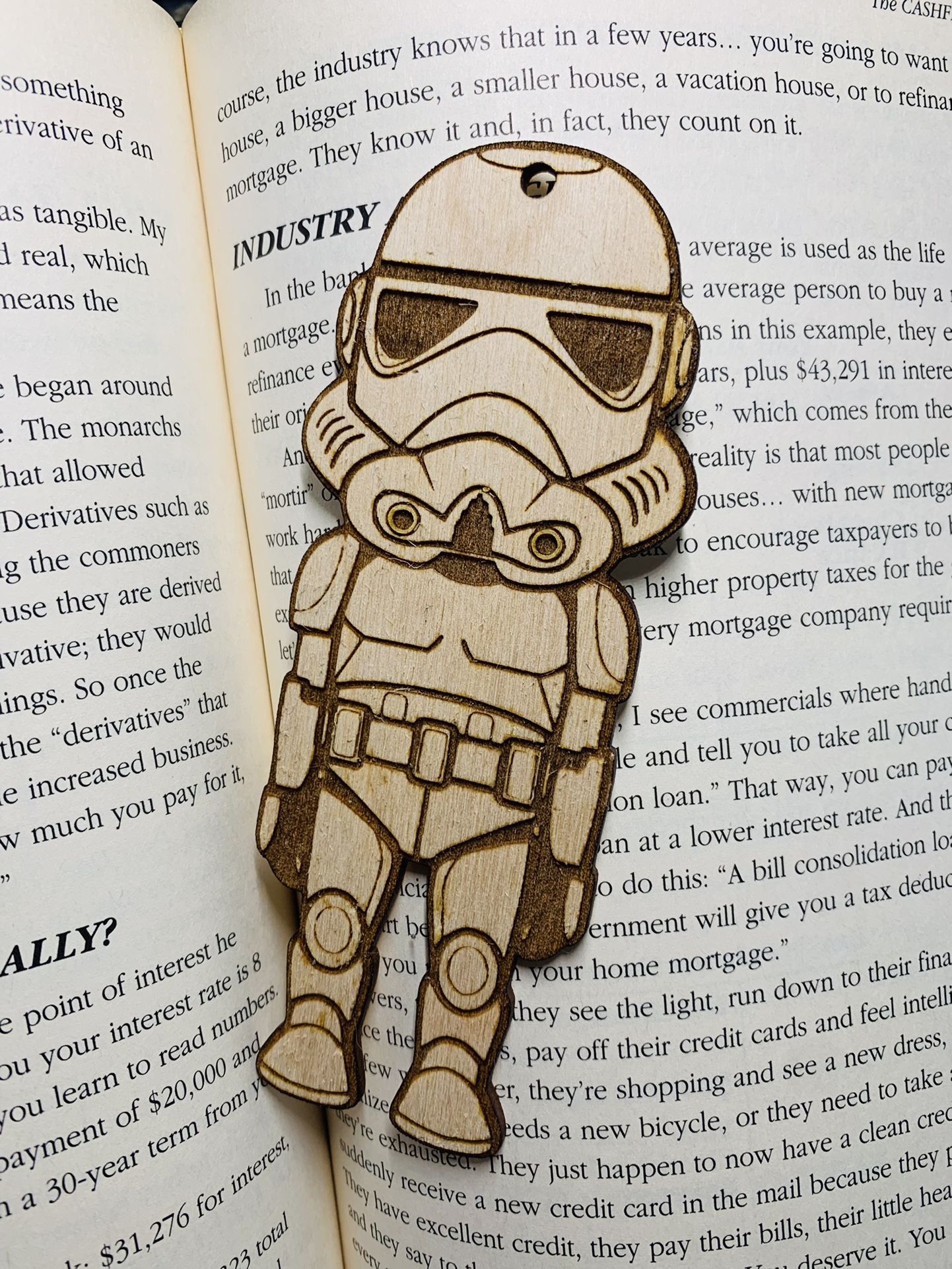 Star Wars Pop Funko Stormtrooper Inspired Wood Bookmark 3D Laser Engraved Birthday Anniversary Custom Toy Game Book Gift Nerdy