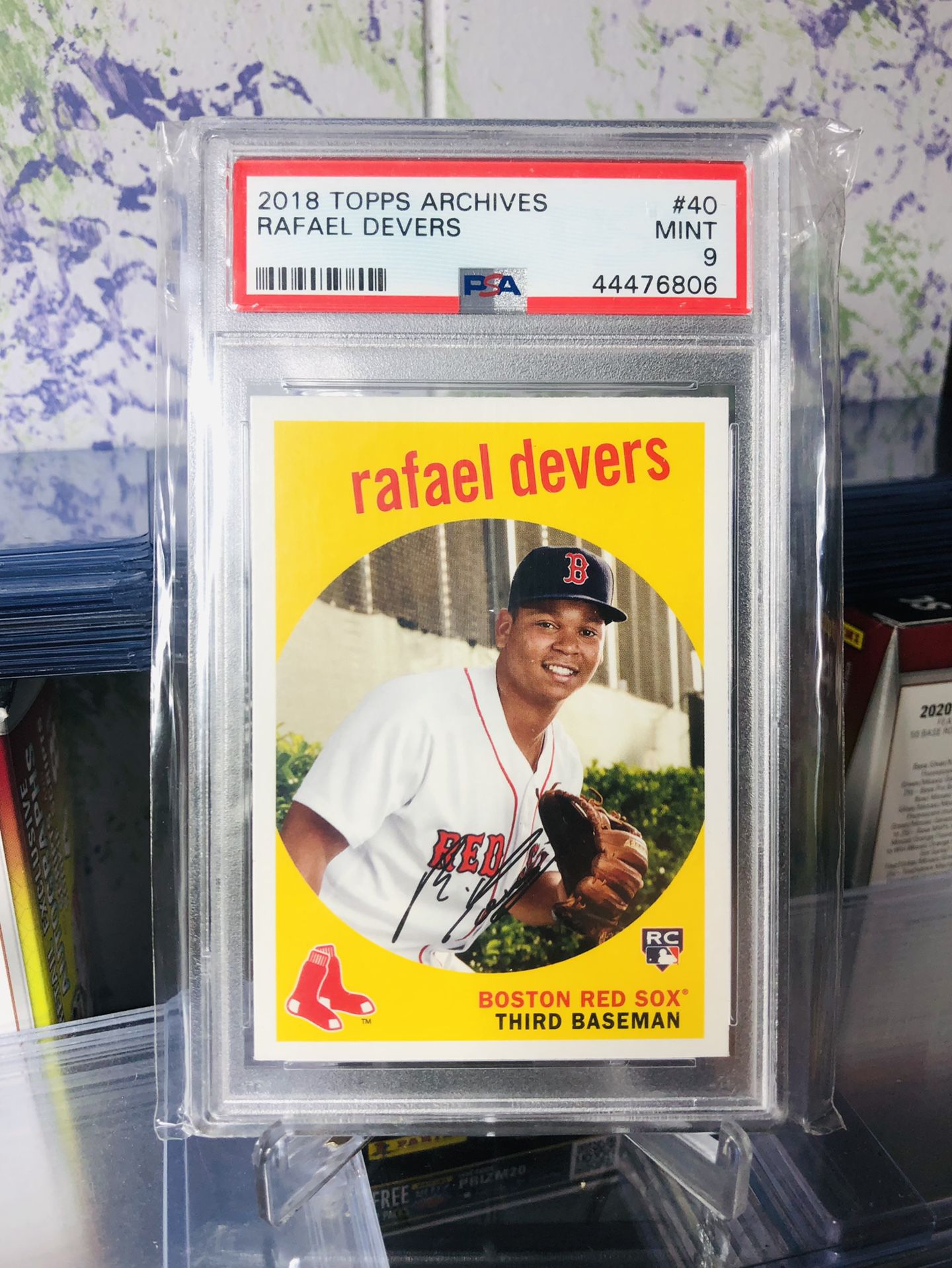 2018 Topps Archive Rafael Devers Rookie Card graded 9 by PSA
