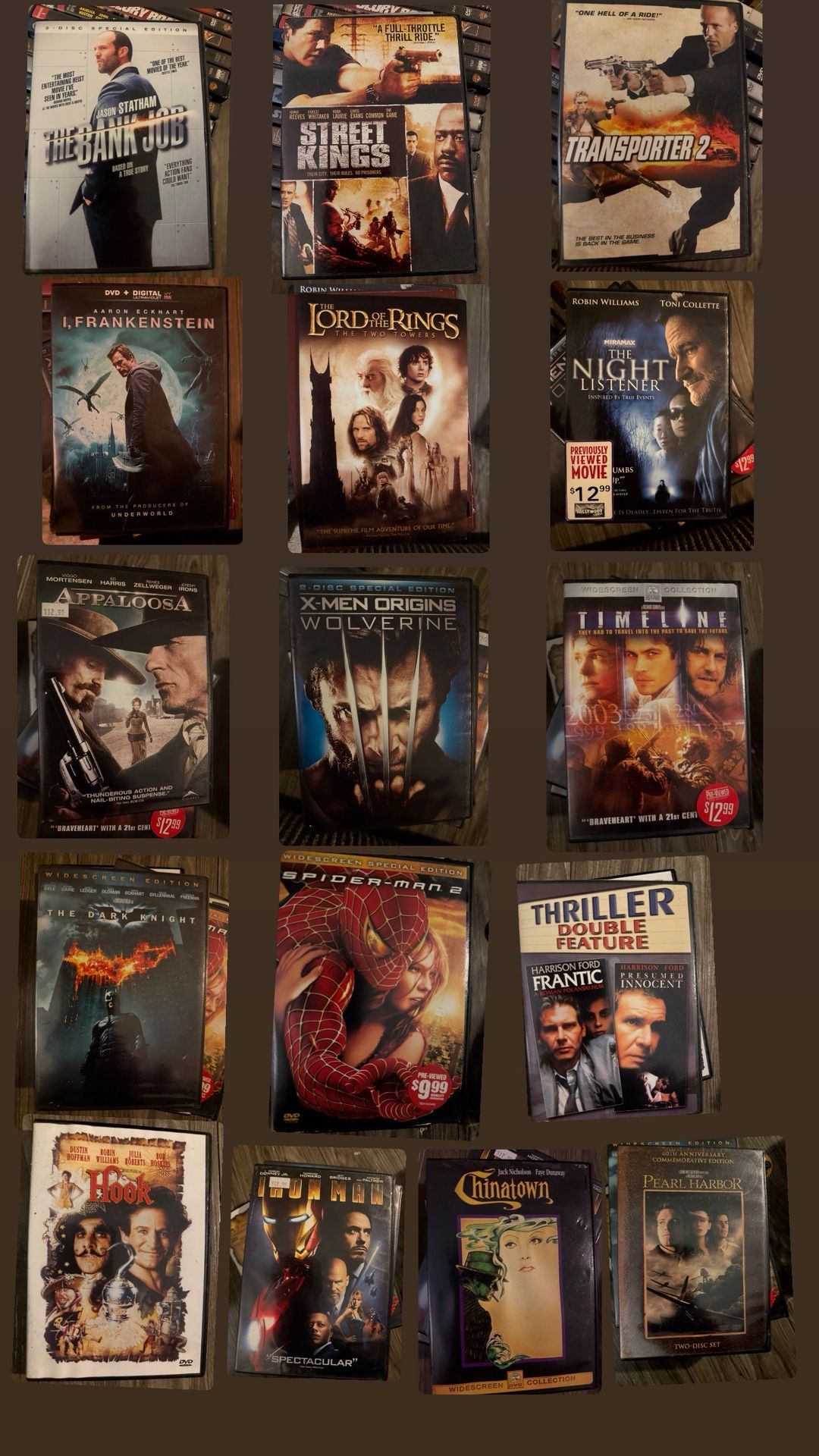 16 DVD’s For $38 Or $6 per