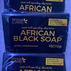 African Black Bar Soap  With Nourishing Shea Butter Gently Moisturizing Skin 4oz (113g)  
