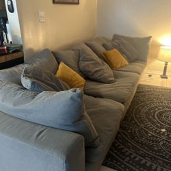Averly Grey Fabric 3 Pieces Sectional Couch