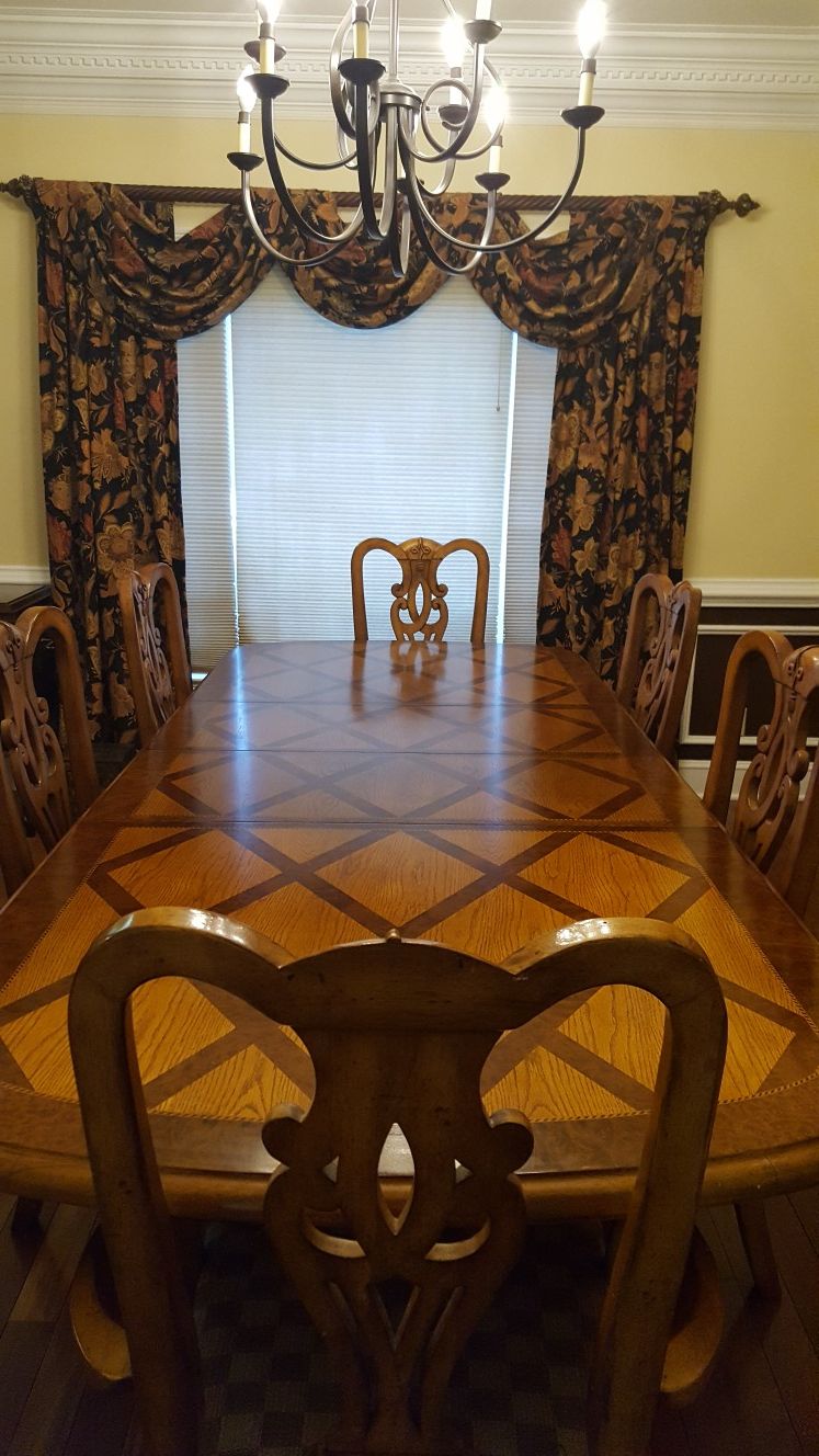 Alexander Jullian dining table and china cabinet