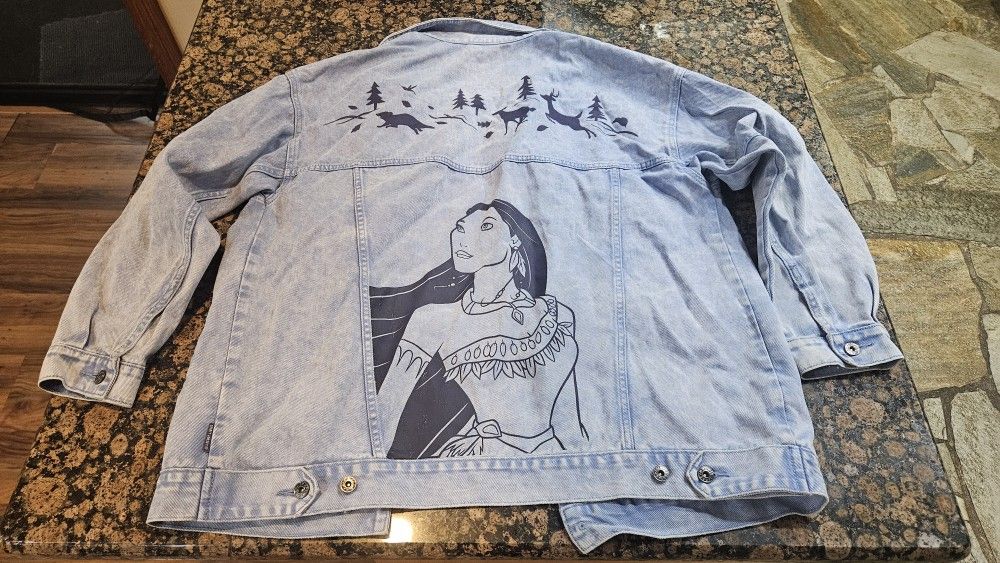 Pocahontas Jacket From Disney Officially Licensed, Denim, Size XL