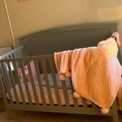 Crib & Mattress (SCREWS MAY BE MISSING)