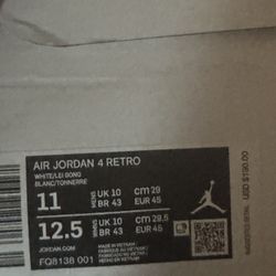 Jordan 4 retro white thunder 