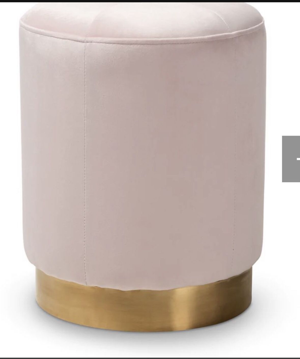 New Pri Blush Velvet Ottoman