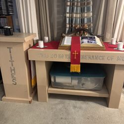 Tithe Box, Podium And Communion Table
