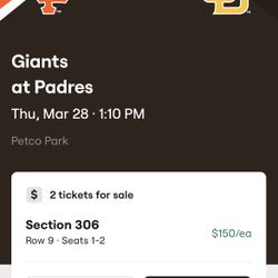 San Diego padres vs San Francisco Opening Day 3/28/24