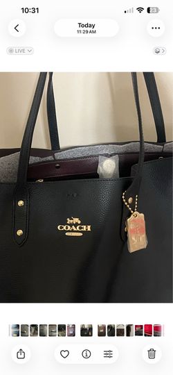 Coach brand, city tote black leather