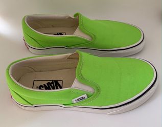 Vans Classic Slip-On Neon Green Sneakers size 6