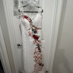 Wedding Dress w/Veil Spring Summer Wear 💐