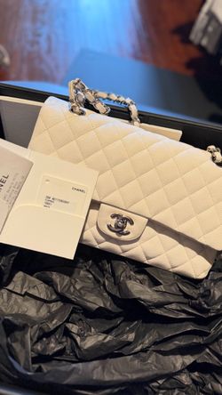 Chanel Classic Flap Bag White Caviar
