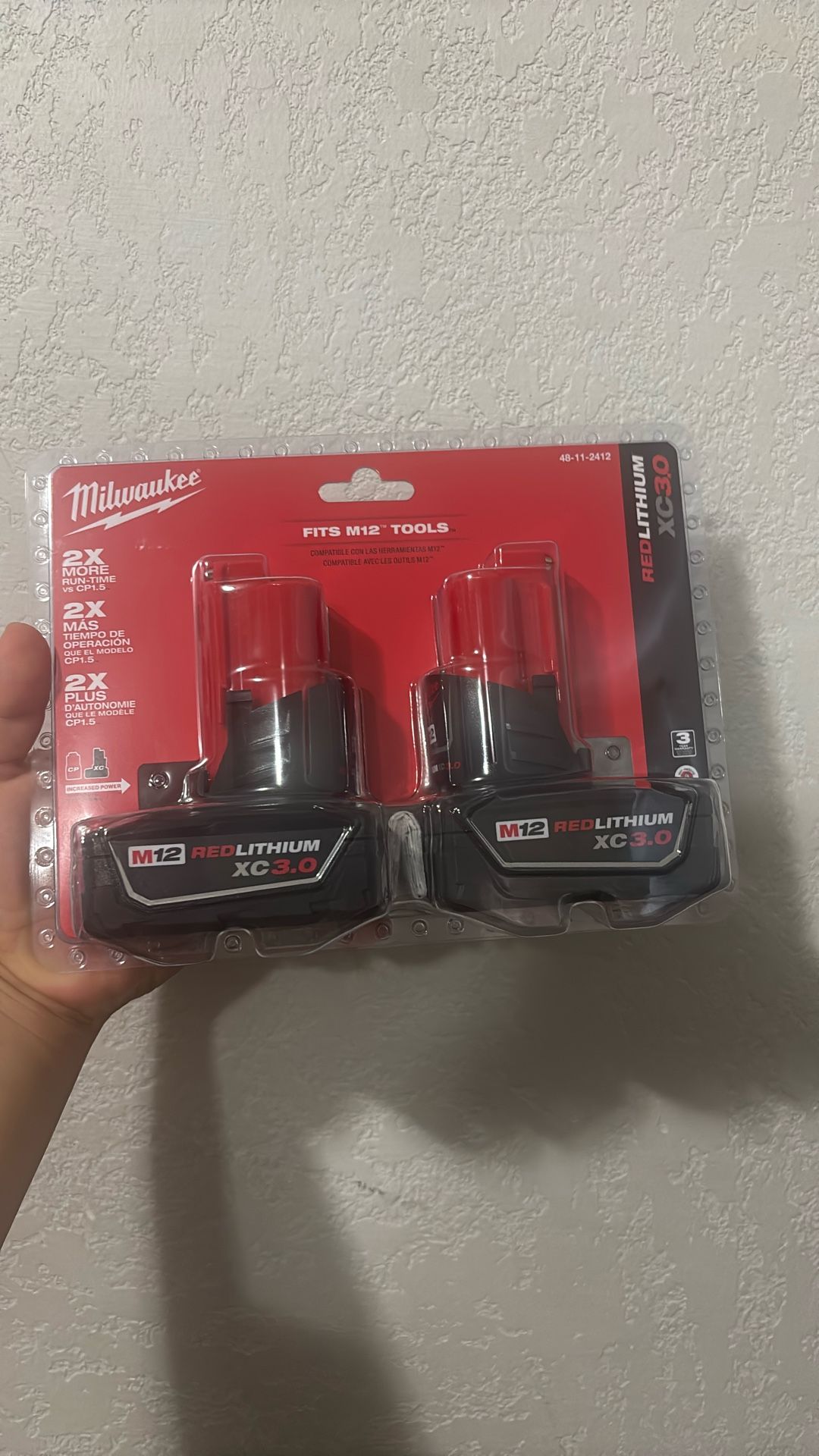 2 Brand New Milwaukee M12 Batteries