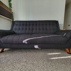 Natalia Sofa in Black Chenille Fabric by Coaster (READ DESCRIPTION)
