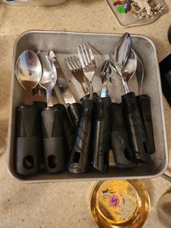 12 piece set of extra wide handed silverware