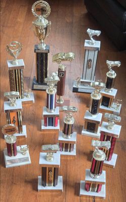 Auto Racing Trophies from the 90's (18 pieces)