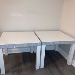 Like New Ikea White End Tables With Rhinestones