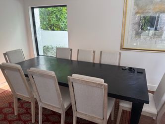 Indoor dining table with 8 dining chairs