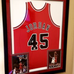 Michael Jordan Autographed Mitchell & Ness Red Jersey #45 UDA / Fanatics